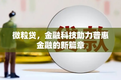 苏家屯微粒贷，金融科技助力普惠金融的新篇章