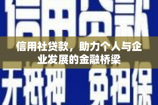苏家屯信用社贷款，助力个人与企业发展的金融桥梁