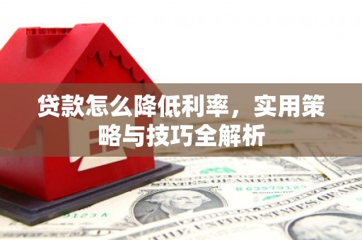 苏家屯贷款怎么降低利率，实用策略与技巧全解析