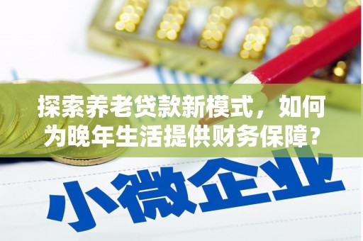 苏家屯探索养老贷款新模式，如何为晚年生活提供财务保障？