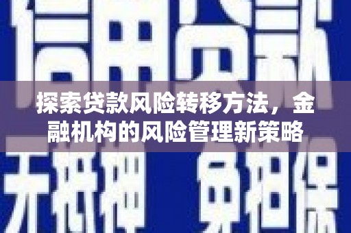 苏家屯探索贷款风险转移方法，金融机构的风险管理新策略