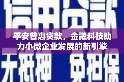 苏家屯平安普惠贷款，金融科技助力小微企业发展的新引擎