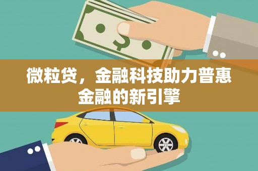 苏家屯微粒贷，金融科技助力普惠金融的新引擎