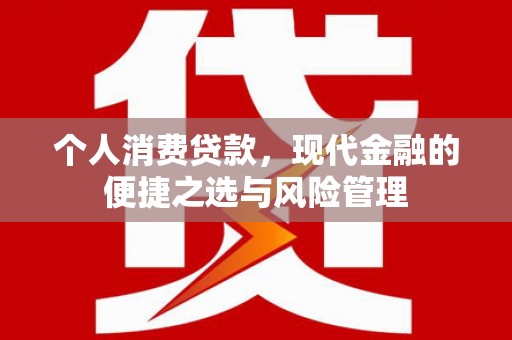 苏家屯个人消费贷款，现代金融的便捷之选与风险管理