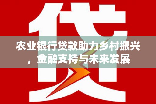 苏家屯农业银行贷款助力乡村振兴，金融支持与未来发展
