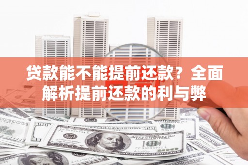 苏家屯贷款能不能提前还款？全面解析提前还款的利与弊