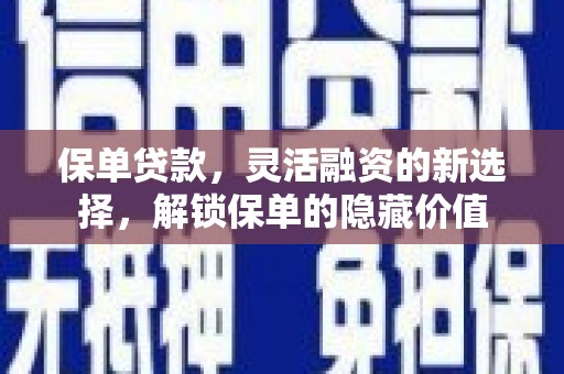 苏家屯保单贷款，灵活融资的新选择，解锁保单的隐藏价值