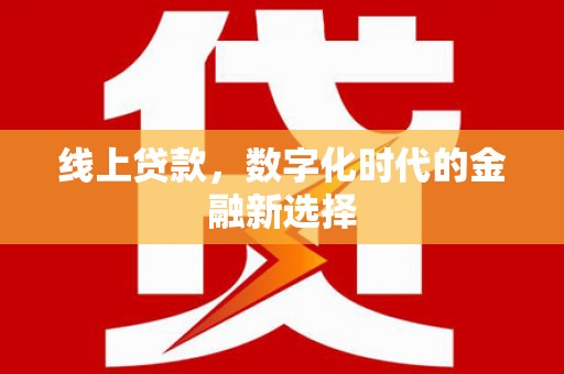 苏家屯线上贷款，数字化时代的金融新选择
