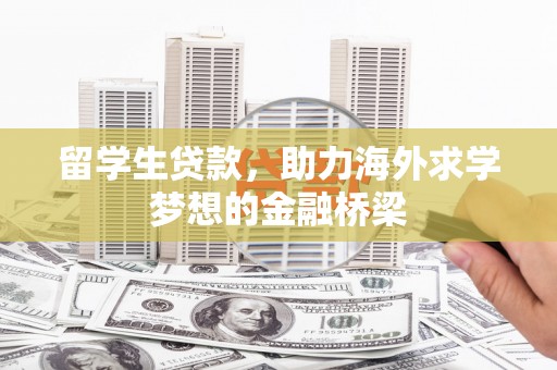 苏家屯留学生贷款，助力海外求学梦想的金融桥梁