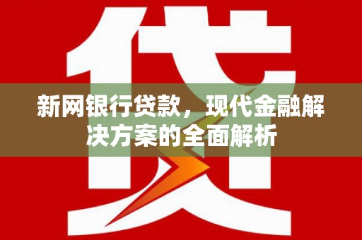 苏家屯新网银行贷款，现代金融解决方案的全面解析