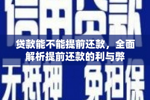 苏家屯贷款能不能提前还款，全面解析提前还款的利与弊