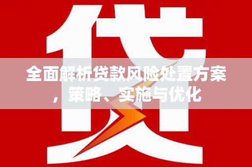 苏家屯全面解析贷款风险处置方案，策略、实施与优化