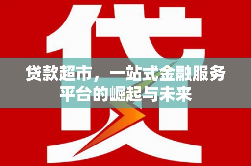 苏家屯贷款超市，一站式金融服务平台的崛起与未来