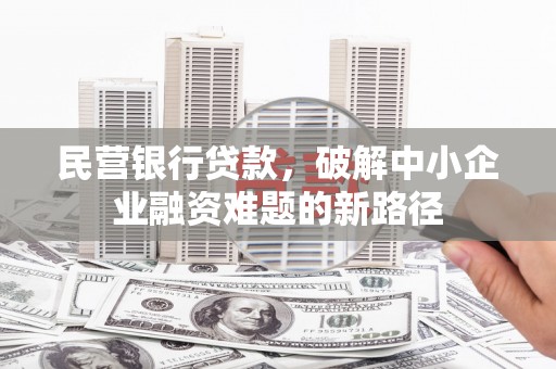 苏家屯民营银行贷款，破解中小企业融资难题的新路径