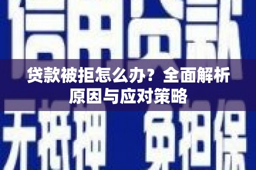 苏家屯贷款被拒怎么办？全面解析原因与应对策略