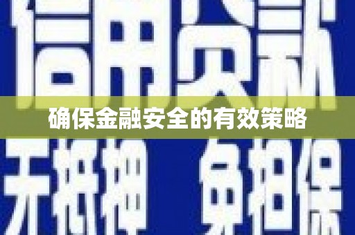 苏家屯确保金融安全的有效策略