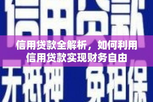 苏家屯信用贷款全解析，如何利用信用贷款实现财务自由