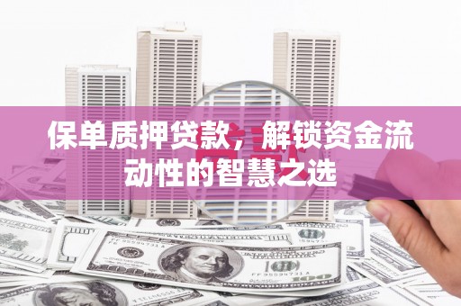 苏家屯保单质押贷款，解锁资金流动性的智慧之选